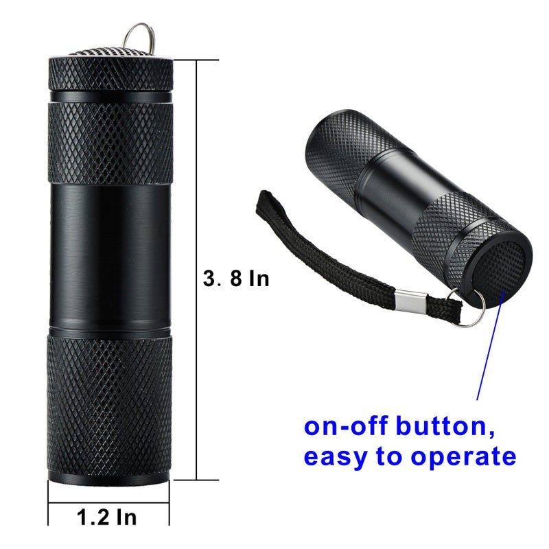 Optimal Shop 6 Pack UV Blacklight 9 LED Flashlight Torch Light Outdoors Etc (6 Pack) - Image 2